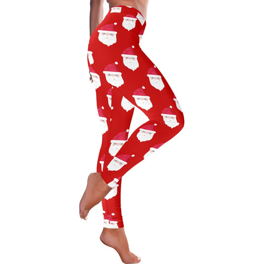 Red Santa Christmas Women's All-Over Low Rise Leggings