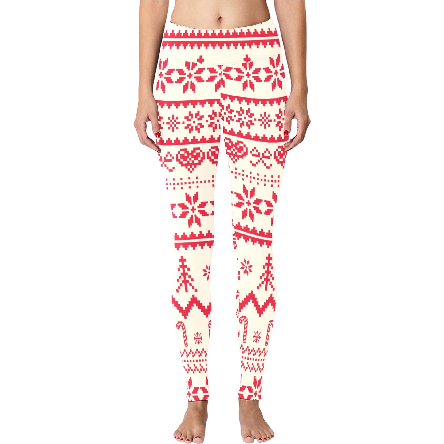 Quilted Pattern Christmas Running Women's Workout Leggings