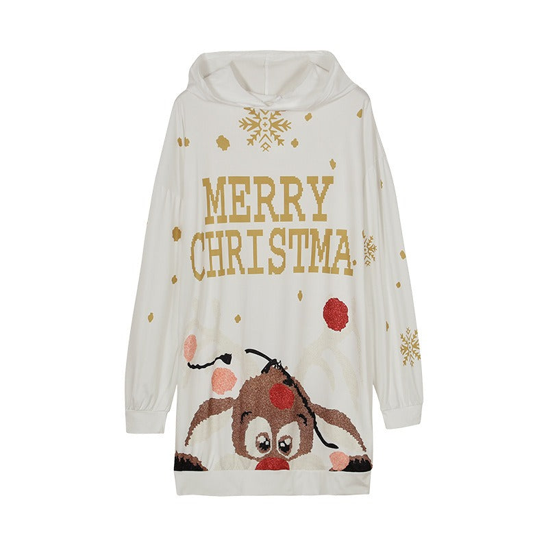 Cozy Christmas Long Sleeve Sweater Dress for Women