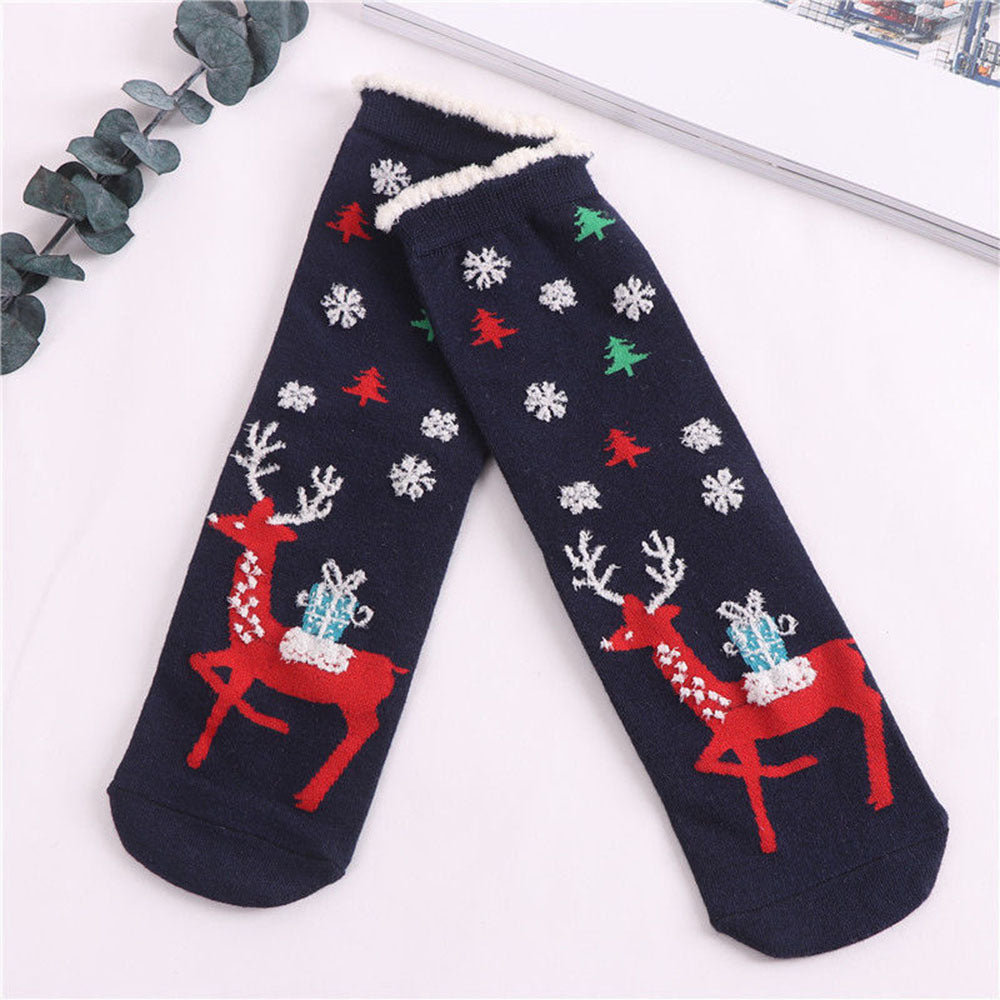Cozy Christmas Themed Cotton Socks for Women
