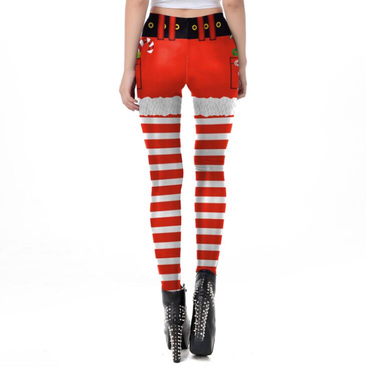 Festive Stripe Tribal Christmas Leggings for Women