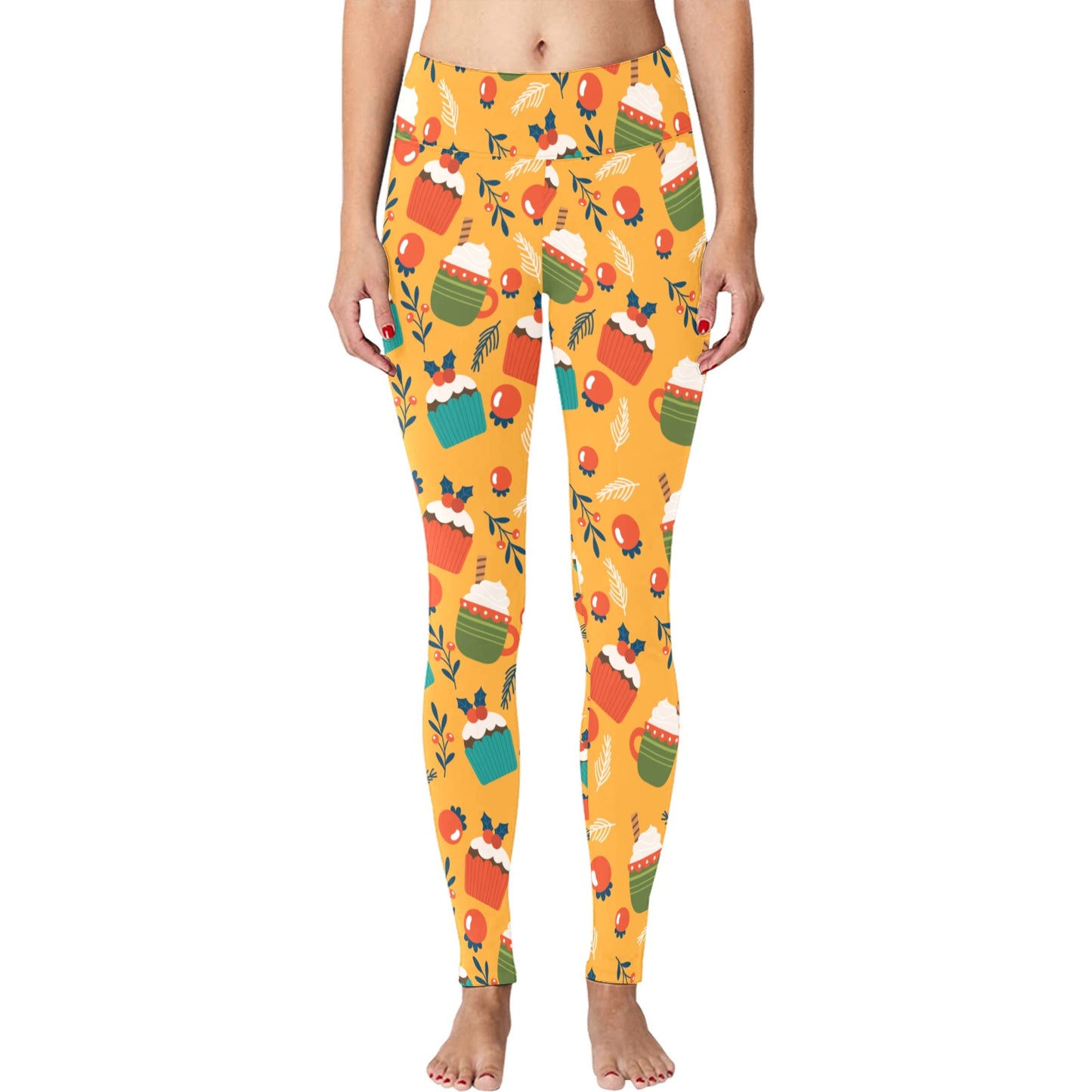 Cupcakes & Hot Cocoa Christmas Leggings