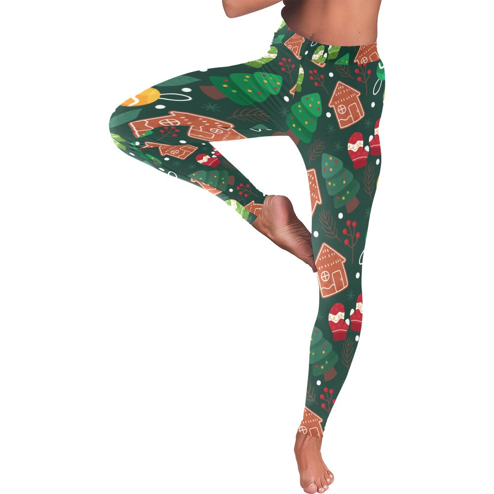 Gingerbread House Christmas Women's All-Over Low Rise Leggings
