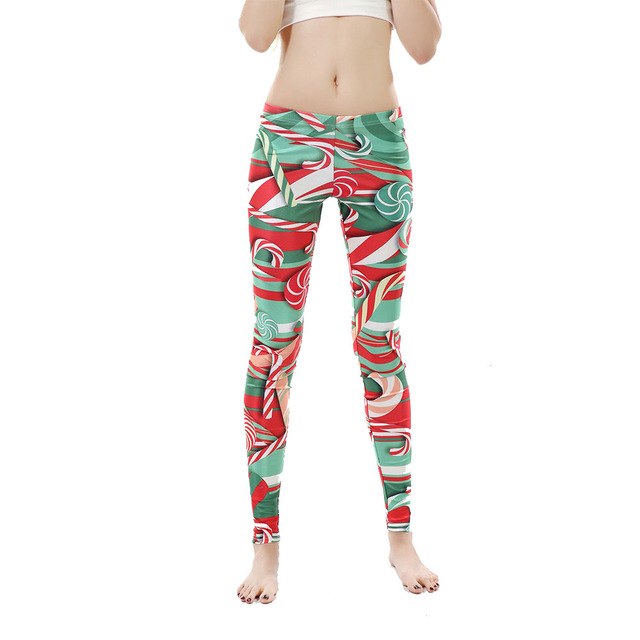 Christmas Lollipop Printed Leggings for Women