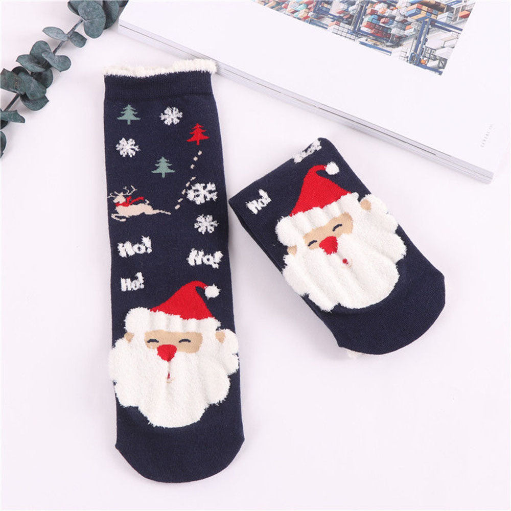 Cozy Christmas Themed Cotton Socks for Women