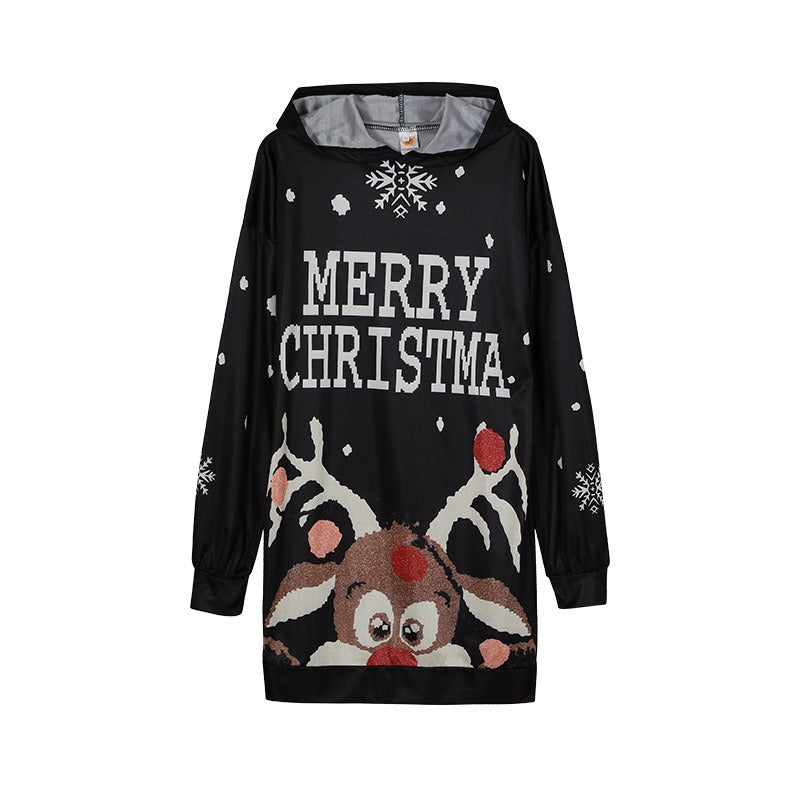 Cozy Christmas Long Sleeve Sweater Dress for Women