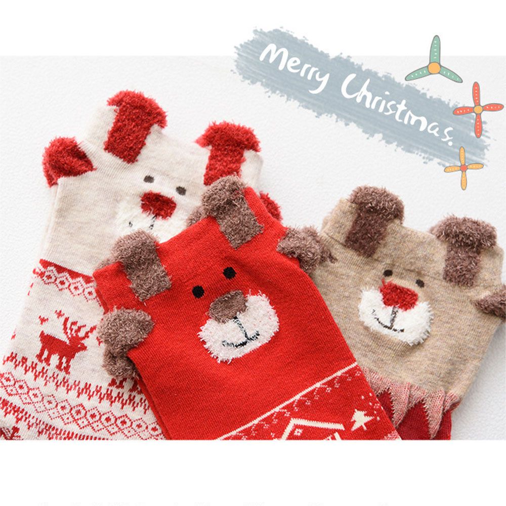 Cute Santa Claus & Deer Christmas Socks for Women