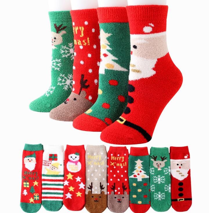 12 Pack Playful Winter Coral Velvet Christmas Stockings