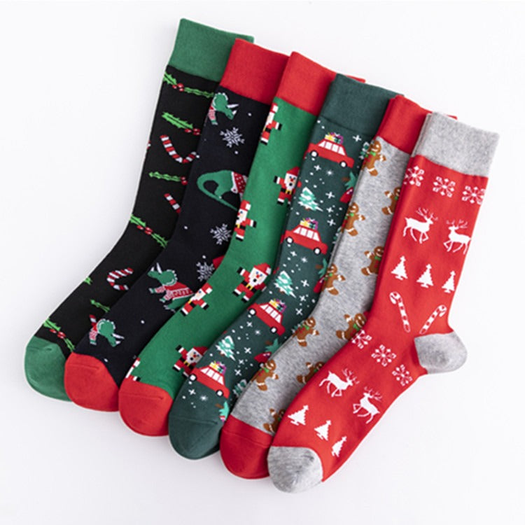 Colorful Christmas Cotton Socks for Men