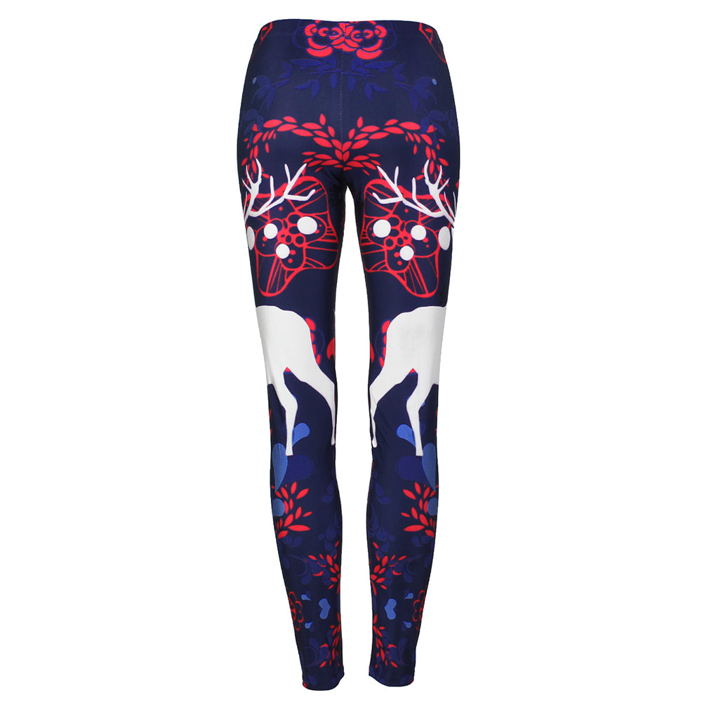 Sika Deer Print Christmas Leggings for Women