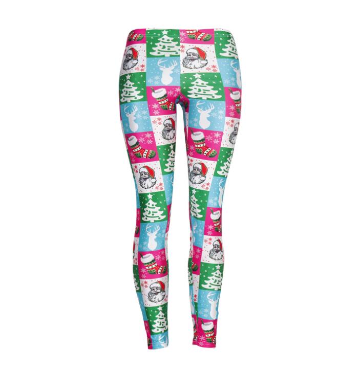 Christmas Tree Leggings for Women - Santa Claus Design