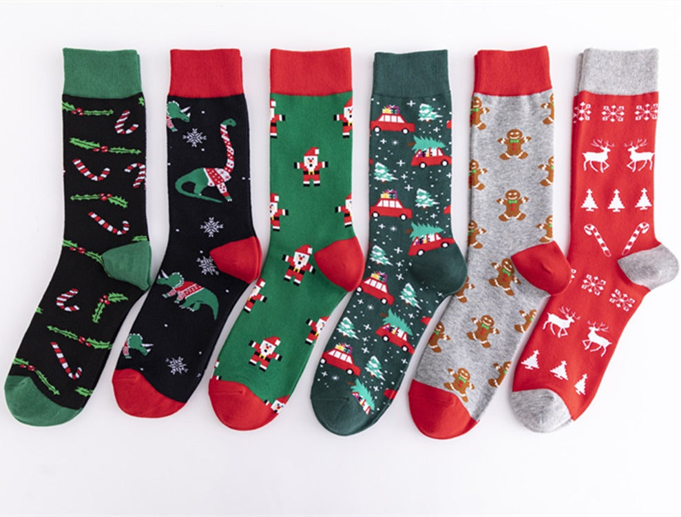 Colorful Christmas Cotton Socks for Men