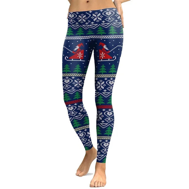 Women’s Santa Deer 3D Printed Christmas Leggings