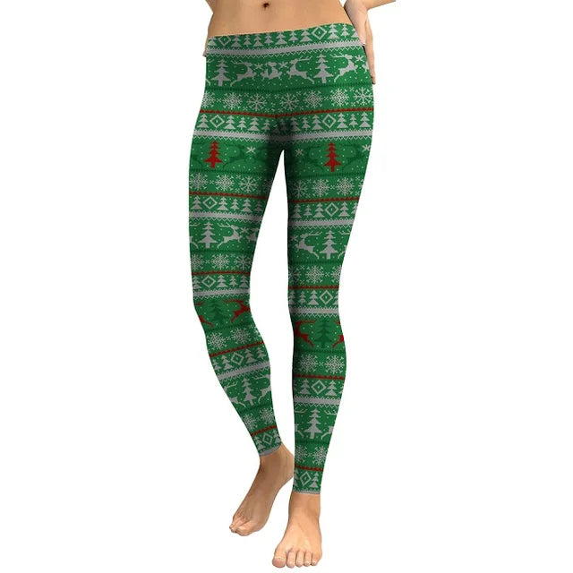Women’s Santa Deer 3D Printed Christmas Leggings