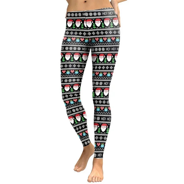 Women’s Santa Deer 3D Printed Christmas Leggings