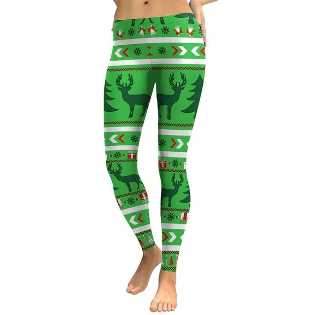 Women’s Santa Deer 3D Printed Christmas Leggings
