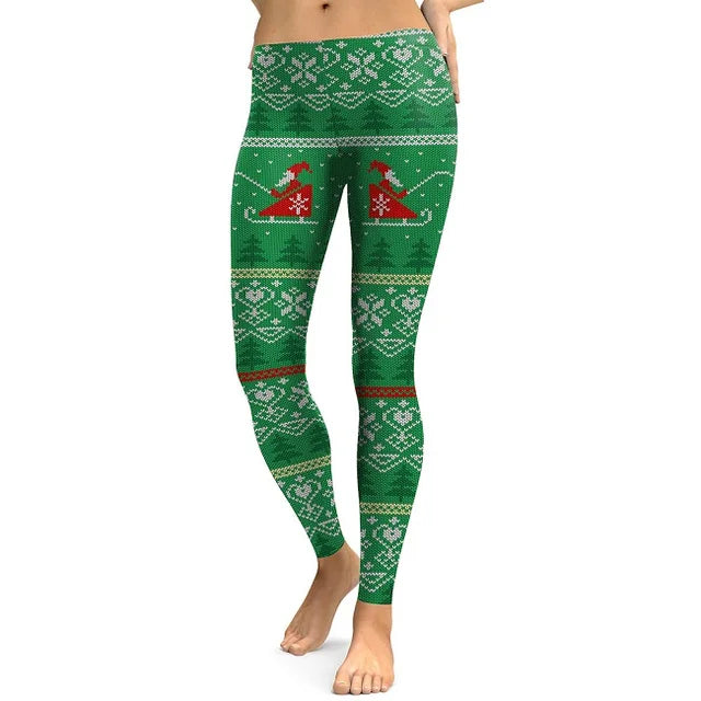 Women’s Santa Deer 3D Printed Christmas Leggings