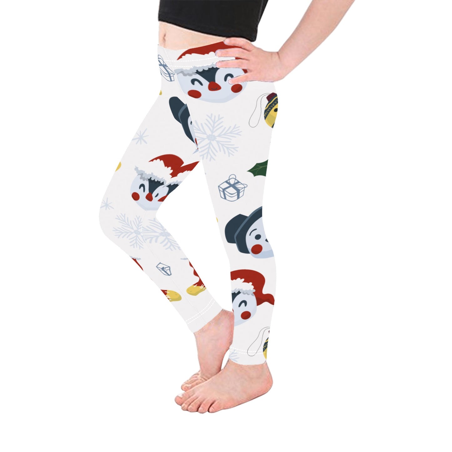 Festive Snowman All-Over Print Girls Leggings