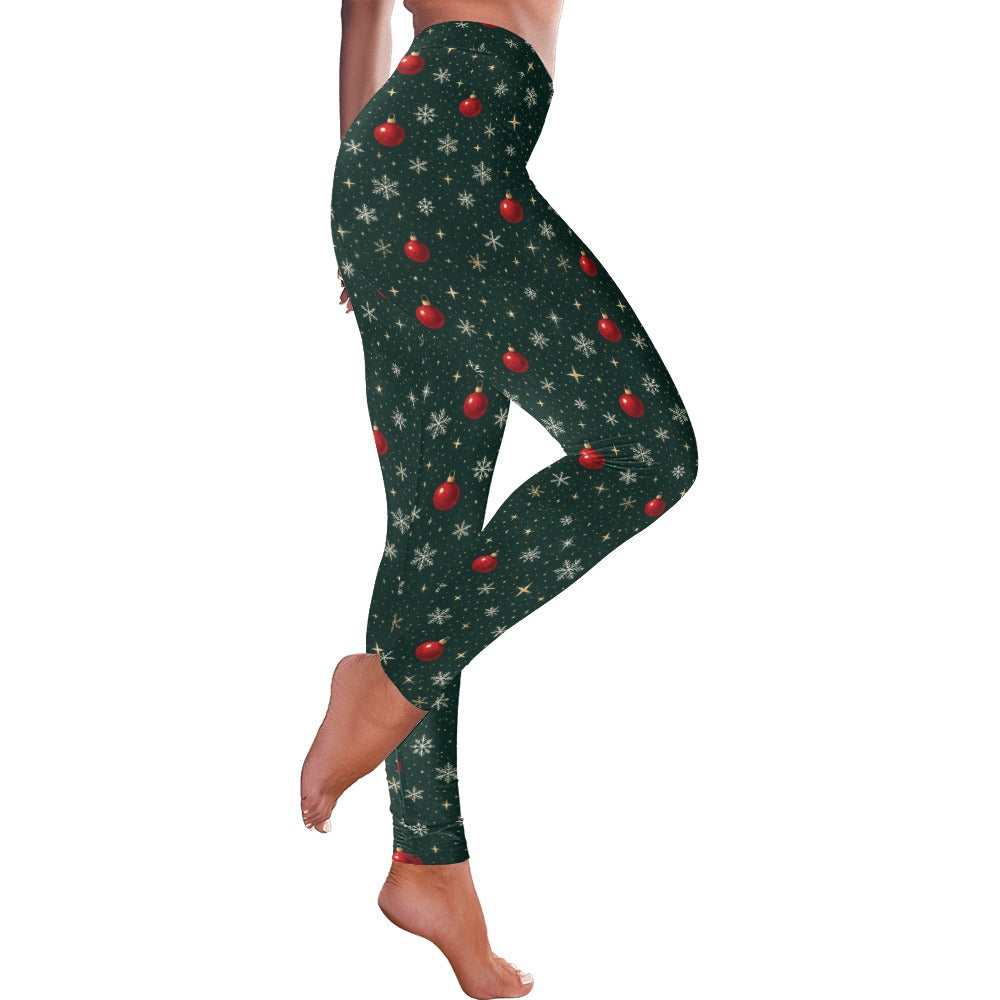 Sparkly Women's All-Over Low Rise Christmas Leggings