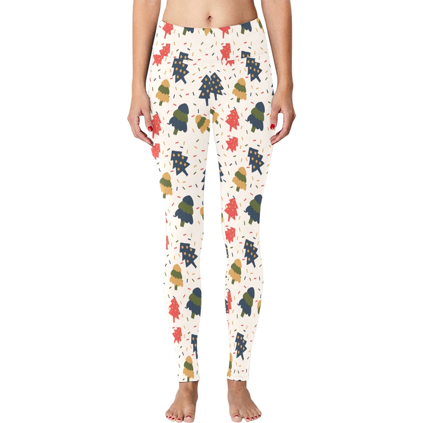 White Christmas Trees Women's Workout Leggings