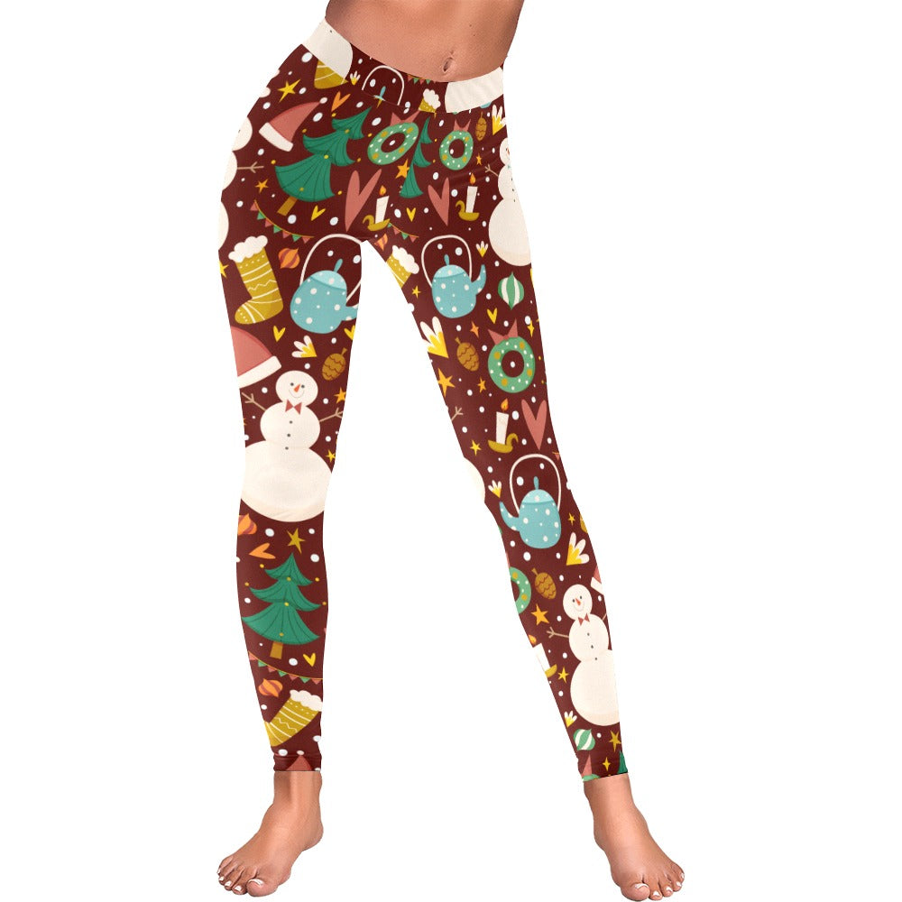 Festive Christmas Pattern Women's Low Rise Leggings