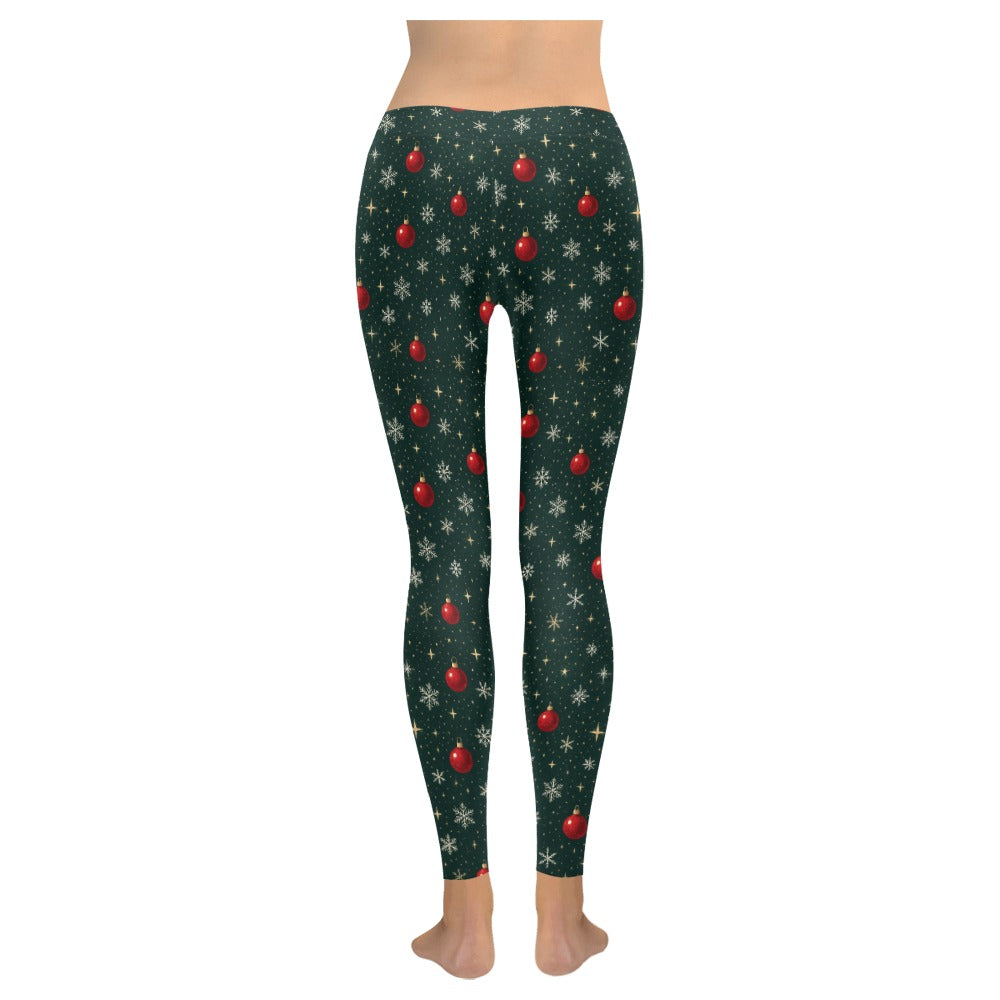 Sparkly Women's All-Over Low Rise Christmas Leggings