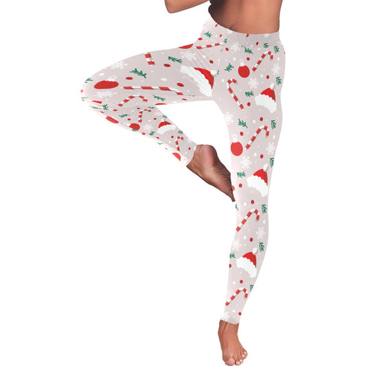 Playful Peppermint Candy Cane Christmas Leggings