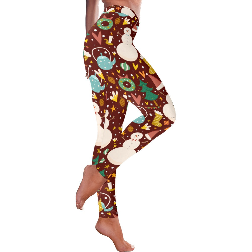 Festive Christmas Pattern Women's Low Rise Leggings