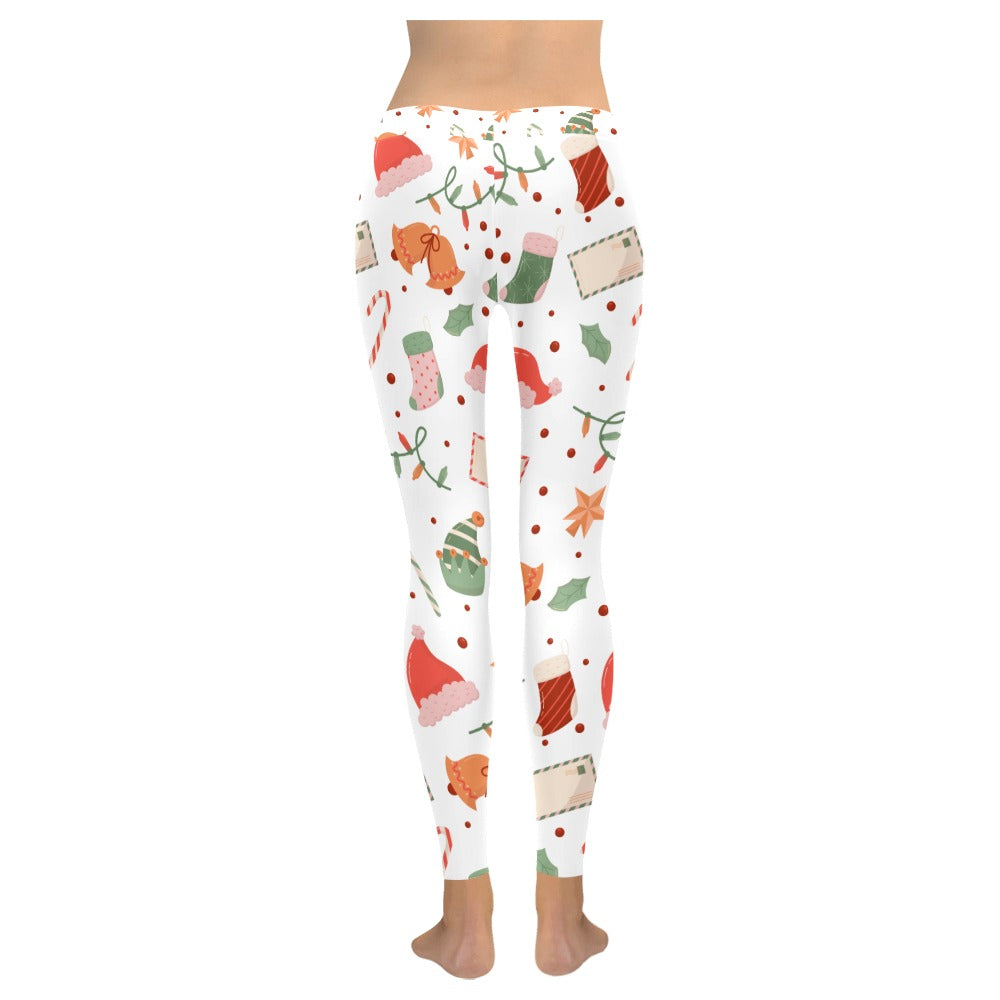 Festive Christmas All-Over Low Rise Leggings for Women