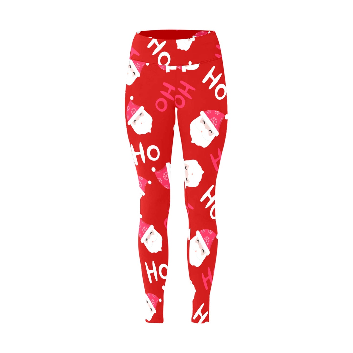 Red Santa Ho Ho Ho Christmas Running Women's Workout Leggings