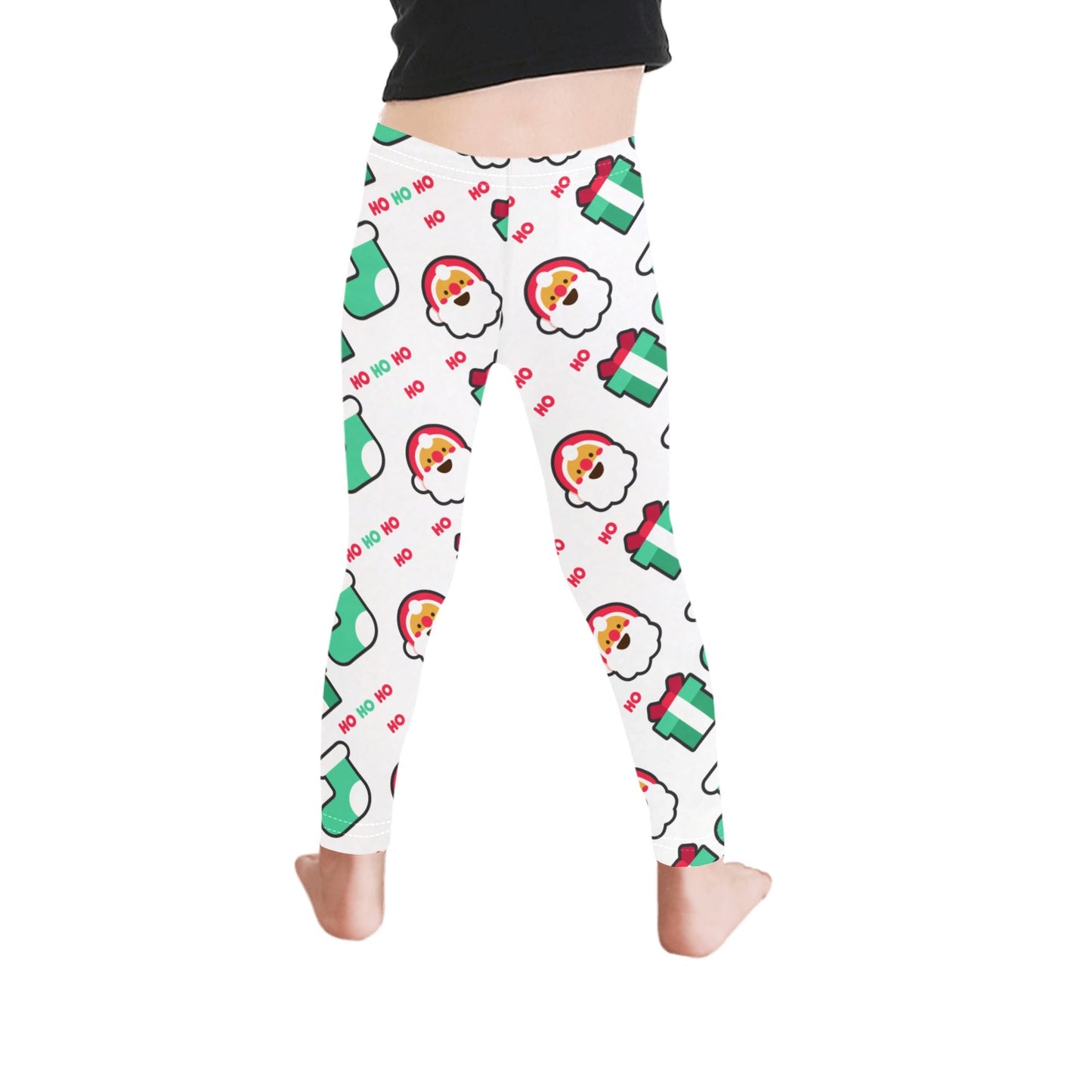 Playful Christmas Santa All-Over Print Girls Leggings