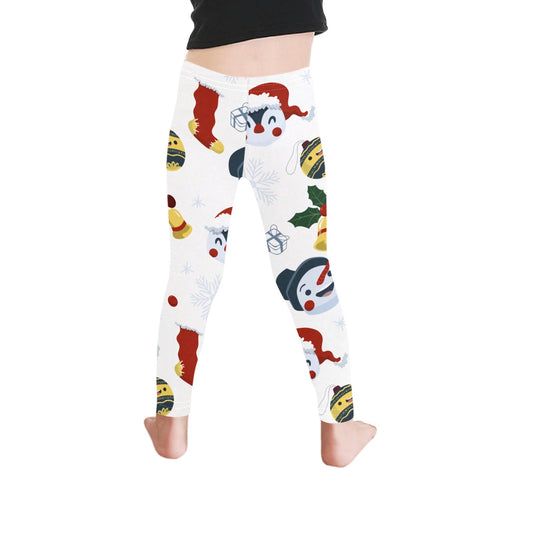 Festive Snowman All-Over Print Girls Leggings