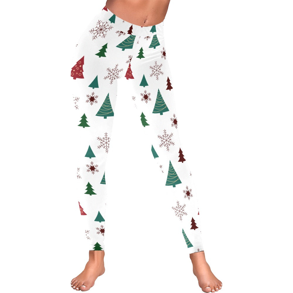 Christmas Trees & Snowflakes Women's All-Over Low Rise Leggings