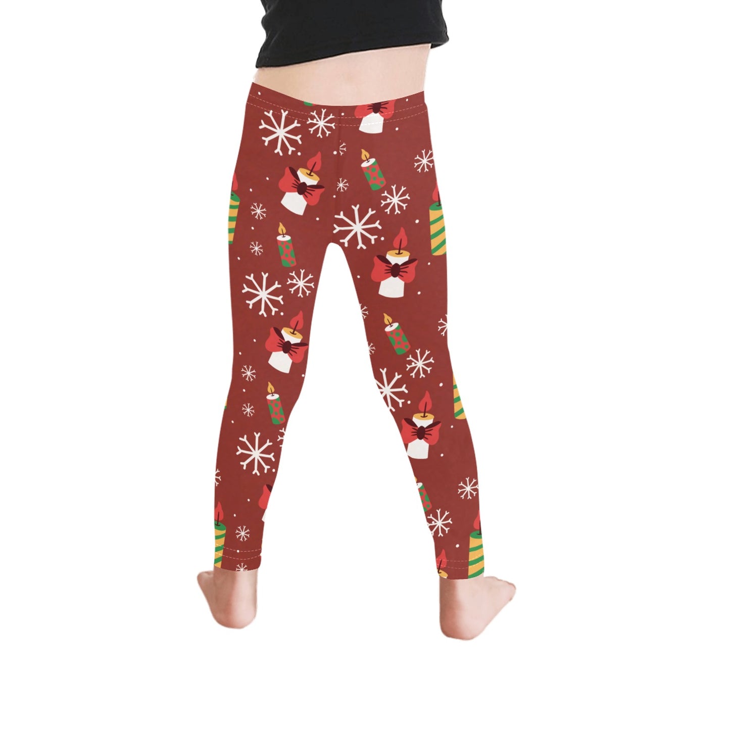 Festive Christmas Candles All-Over Print Girls Leggings