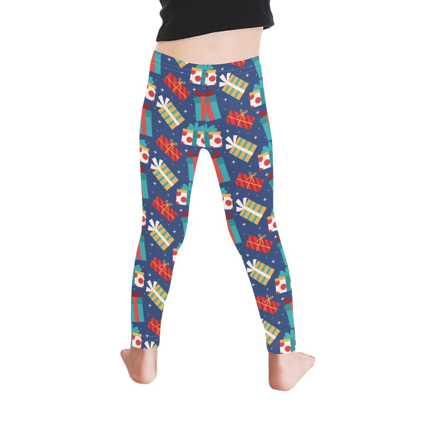 Blue Christmas Presents All-Over Print Girls Leggings