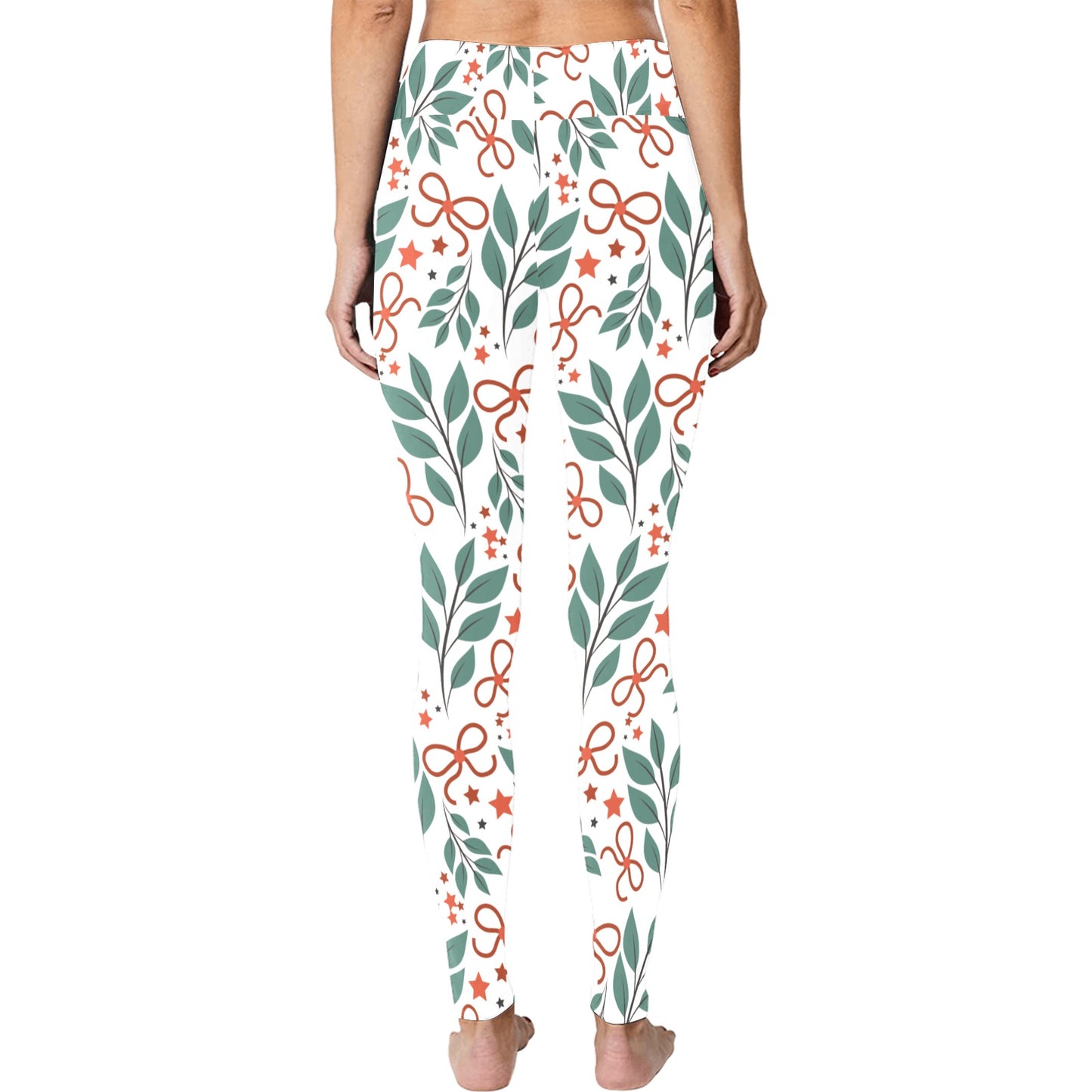 Christmas Running White Mistletoe Women's Workout Leggings