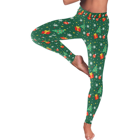Christmas Tree & Present Women's All-Over Low Rise Leggings