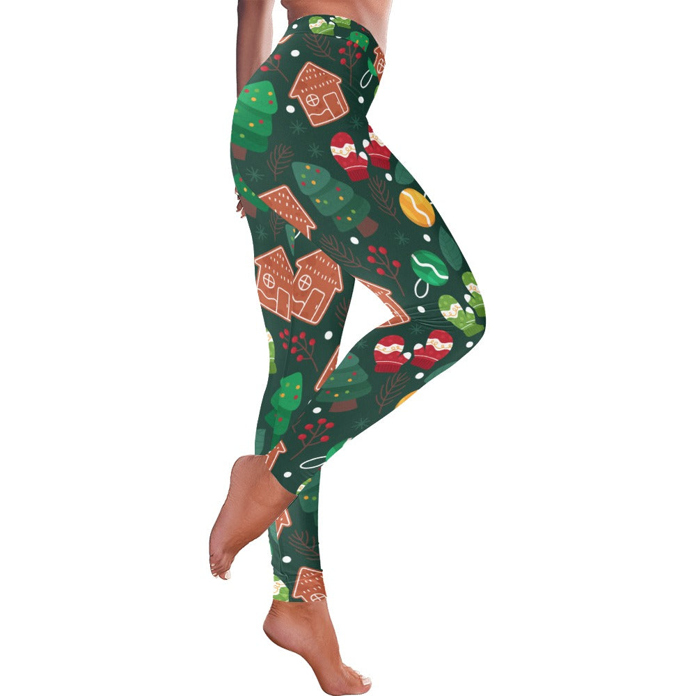 Gingerbread House Christmas Women's All-Over Low Rise Leggings