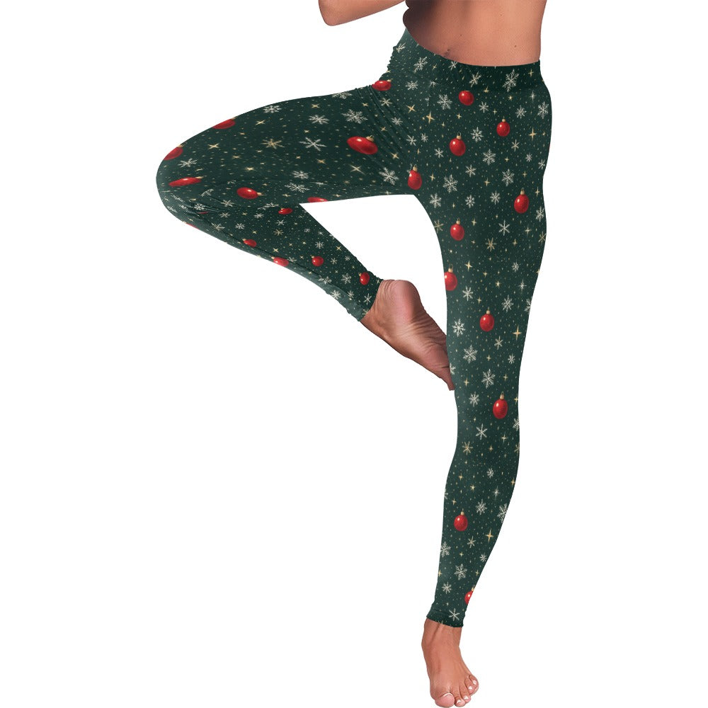 Sparkly Women's All-Over Low Rise Christmas Leggings