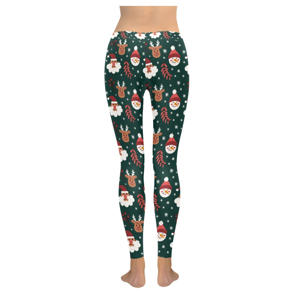 Festive Snowman Reindeer Christmas Leggings for Women