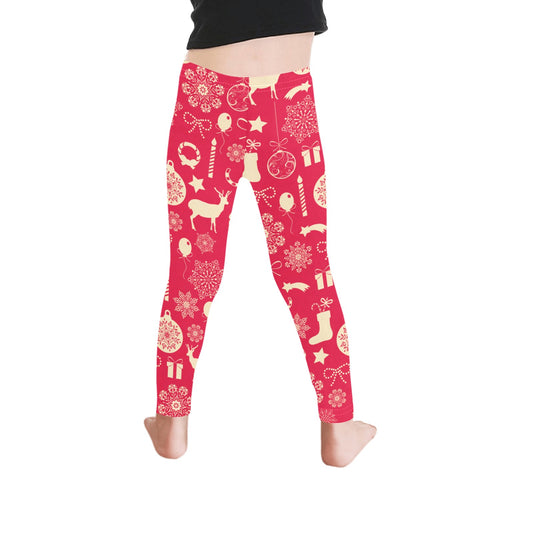 Christmas Hot Pink All-Over Print Girls Leggings