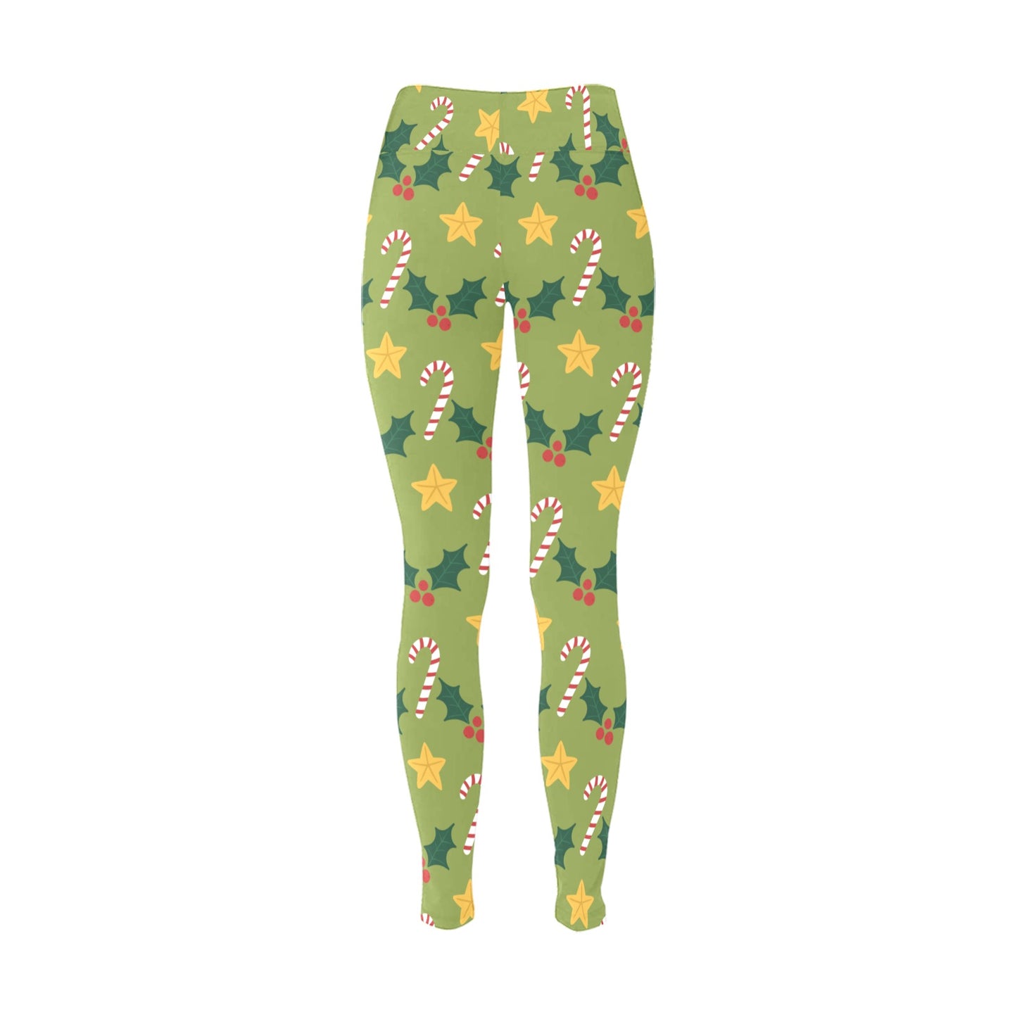 Green Christmas Running Women's Workout Leggings