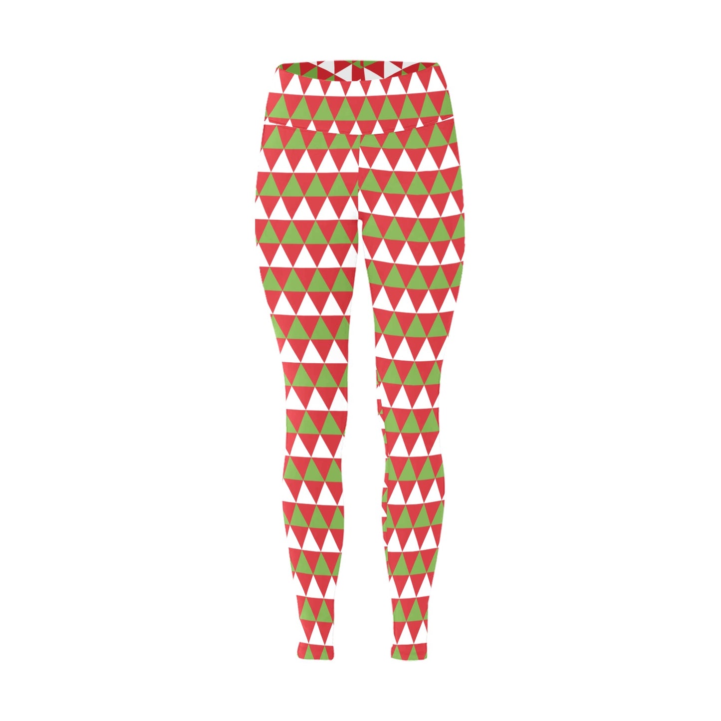 Red Green White Christmas Running Women's Workout Leggings