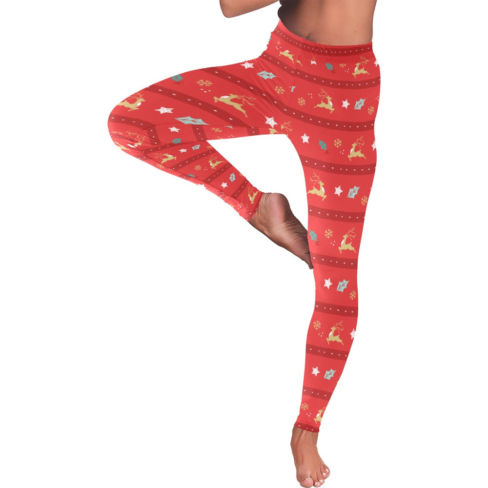 Christmas Reindeer Women's All-Over Low Rise Leggings