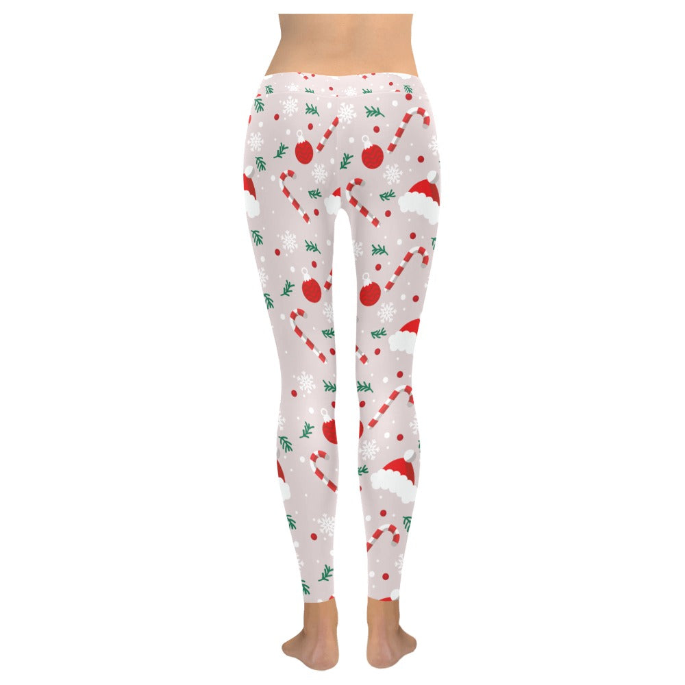 Playful Peppermint Candy Cane Christmas Leggings