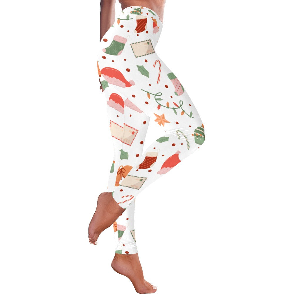 Festive Christmas All-Over Low Rise Leggings for Women