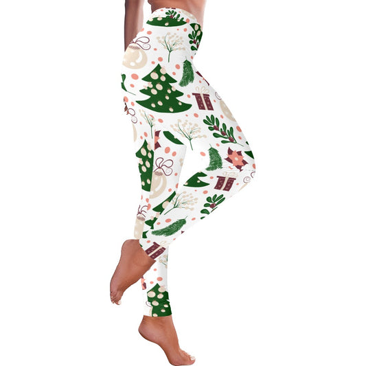 Christmas Tree & Ornaments Low Rise Leggings for Women