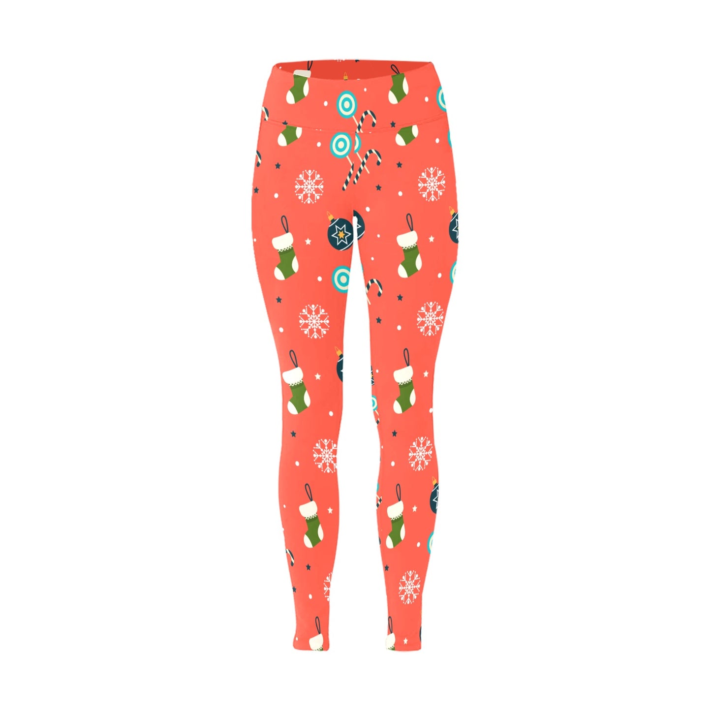 Red Christmas Running Women's Workout Leggings