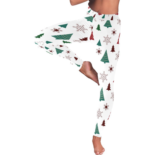 Christmas Trees & Snowflakes Women's All-Over Low Rise Leggings