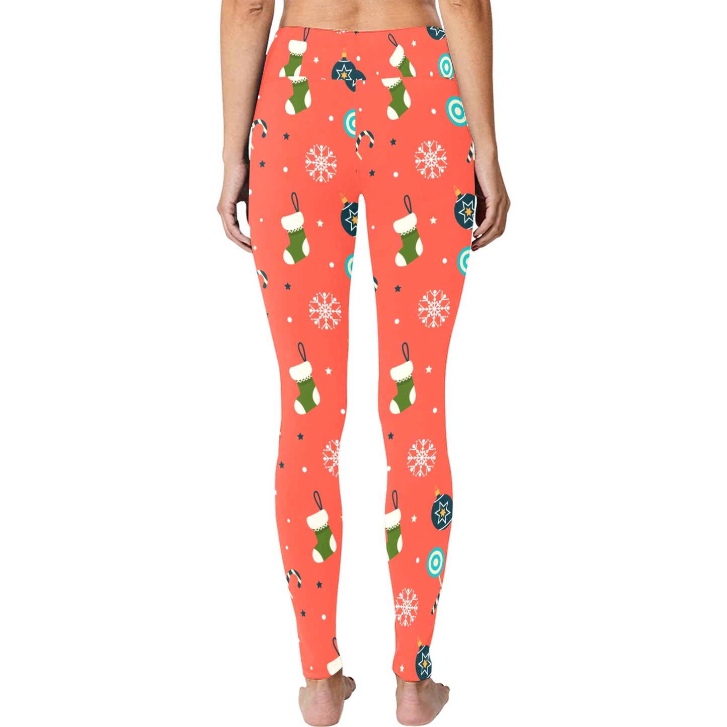 Red Christmas Running Women's Workout Leggings